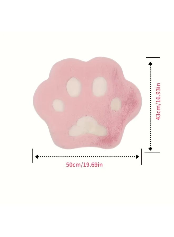 Pink Cat Paw Car Seat Cushion Cover Soft Plush Non Slip Universal Fit Lightweight Machine Washable All Season Car Interior Accessories For Cars Trucks SUVs - Image 2