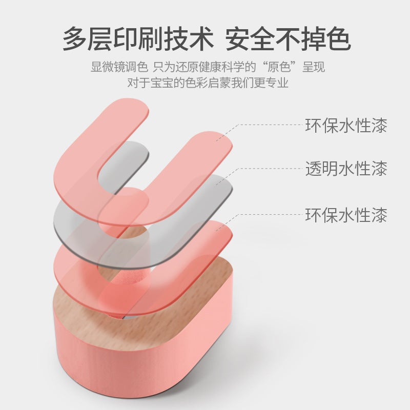 Wooden Balls Macaron Wooden Number And Letter Shape Recognition Puzzle Board Children'S Early Education Toys Educational Puzzle Pieces - Image 4