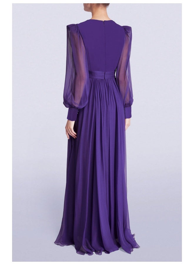 Madam Uniq Purple Chiffon Gown Dress - Image 2