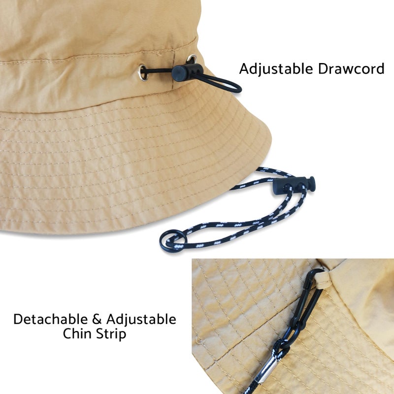 PFFY Quick Dry Waterproof Packable Bucket Hat for Women Men Outdoor Sun Hats with Detachable Chin Strap Blue - Image 5