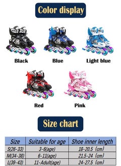 Adjustable Inline Skates Roller Skate Set with LED 4 Wheel Flashing Lights - pzsku/Z3B14624E88DA1D073733Z/45/_/1651907874/7605a9e1-e608-4fb5-a054-6ce3d3011e18