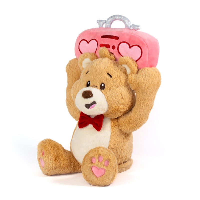 Cuddle Barn Valentines Toy Bear - Be Mine Beary | Animated Plush Teddy Dances to Song "You Can't Hurry Love" | Boombox Lights Up | Cute Romantic Valentine Stuffed Animal | Gift for Kids and Adults - 13 inches - Image 5