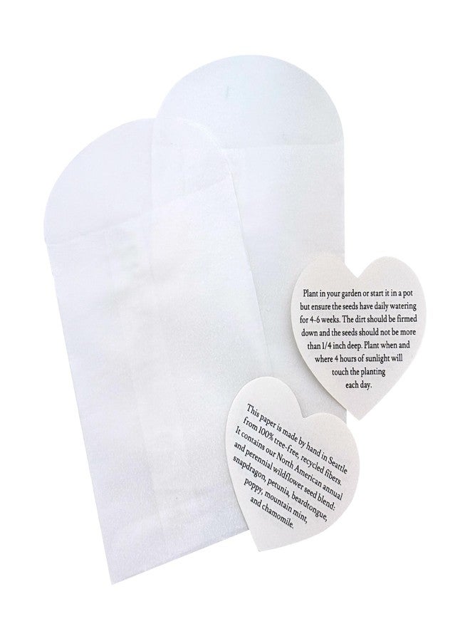 Seed Bloom 50 Set of Heart Planting Guide with Glassine Envelopes - Perfect for Seed Paper Products, Wedding Favors, and Gift Sets - Image 1