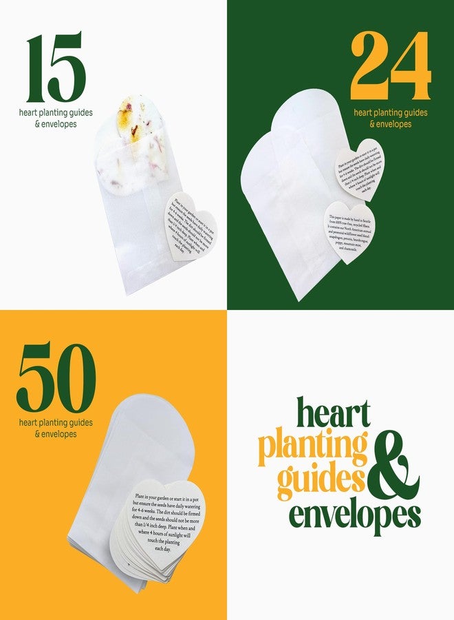 Seed Bloom 50 Set of Heart Planting Guide with Glassine Envelopes - Perfect for Seed Paper Products, Wedding Favors, and Gift Sets - Image 5