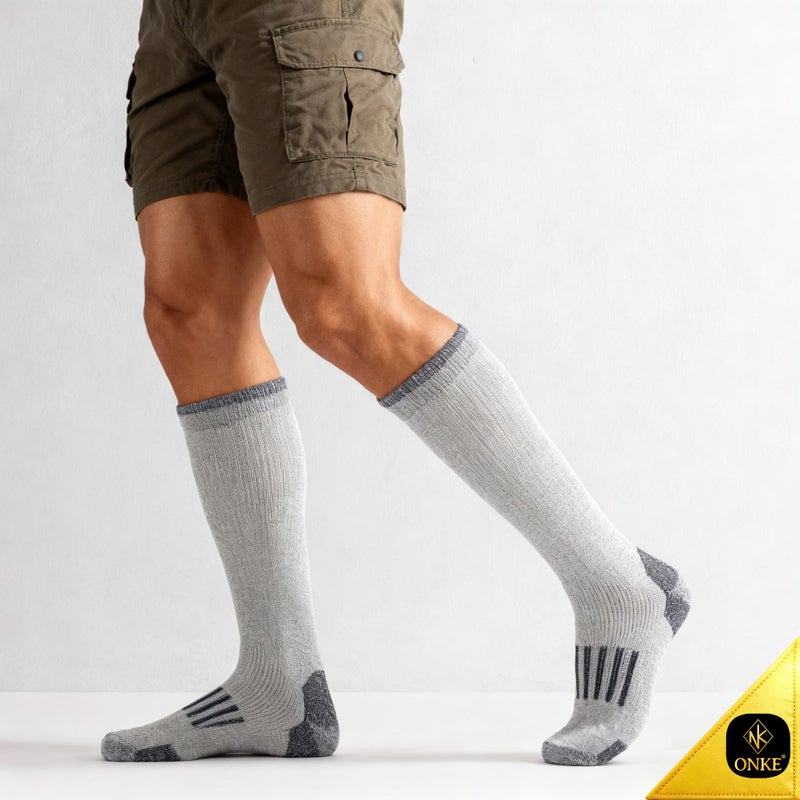 ONKE Max Full Cushion Knee High Socks for Men Steel Toe Work Boot Over the Calf OTC Moisture Wicking Thermal Hiking Hunting(MixColor1 L) - Image 3
