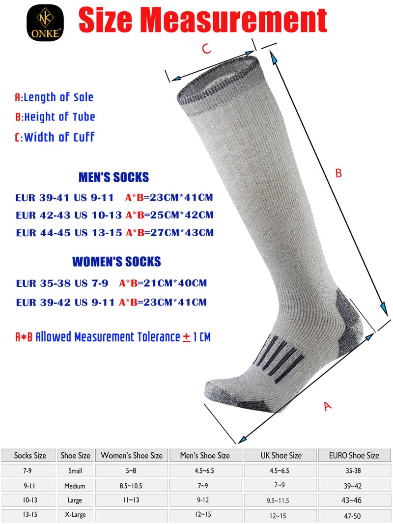 ONKE Max Full Cushion Knee High Socks for Men Steel Toe Work Boot Over the Calf OTC Moisture Wicking Thermal Hiking Hunting(MixColor1 L) - Image 5