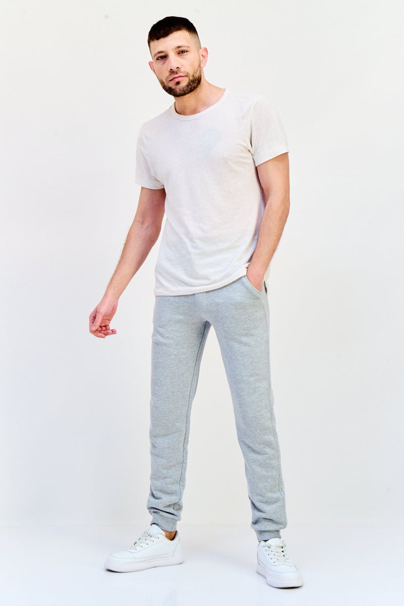 Celio Men Regular Fit Solid Jogger Pants, Grey - Image 4