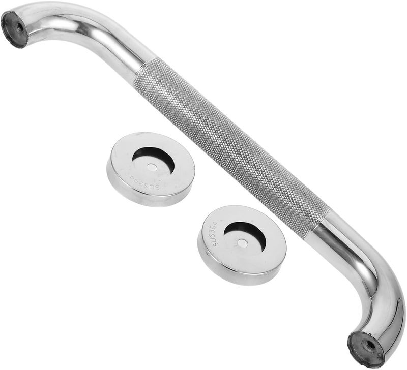 Stainless Steel Bath Grab Bar 32-40cm Non-Slip Handicap Grab Handle with Knurled Surface for Elderly Safety Bathroom and Toilet Support Rail - Image 1