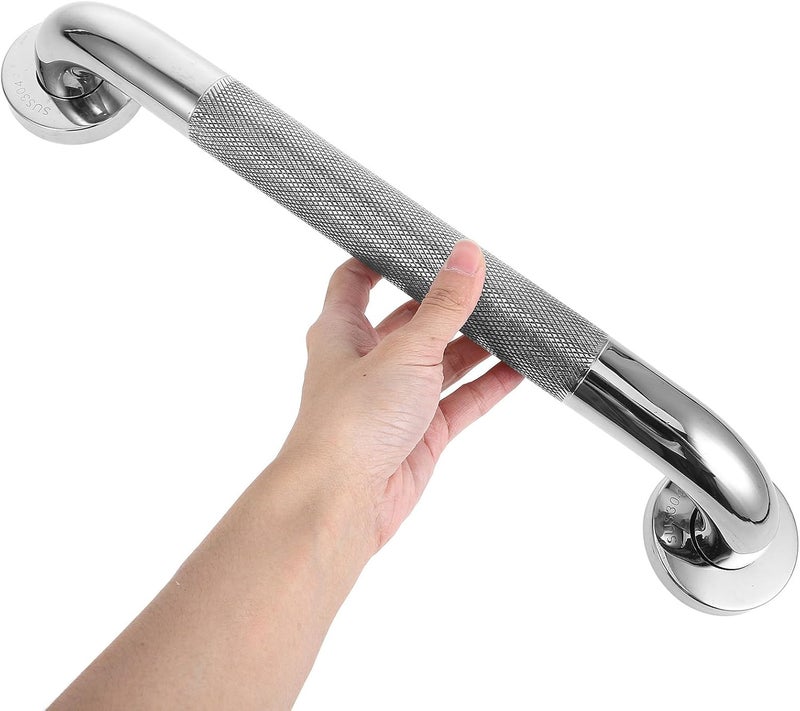 Stainless Steel Bath Grab Bar 32-40cm Non-Slip Handicap Grab Handle with Knurled Surface for Elderly Safety Bathroom and Toilet Support Rail - Image 3