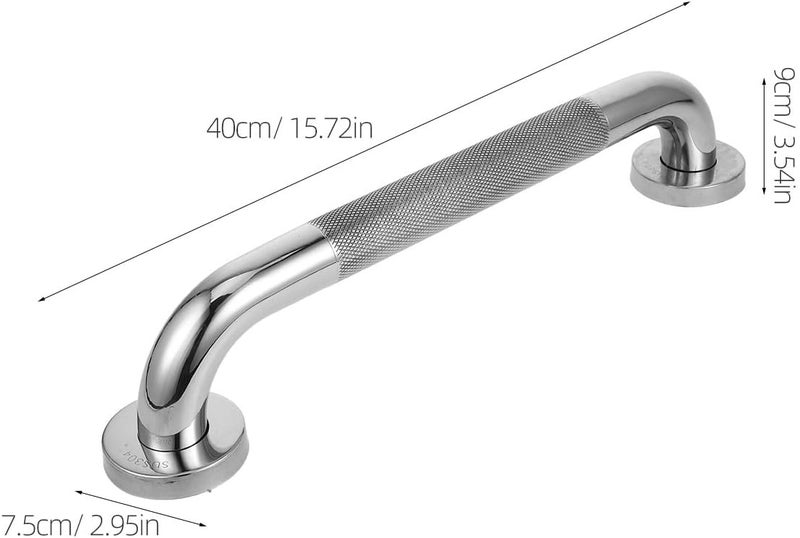 Stainless Steel Bath Grab Bar 32-40cm Non-Slip Handicap Grab Handle with Knurled Surface for Elderly Safety Bathroom and Toilet Support Rail - Image 2