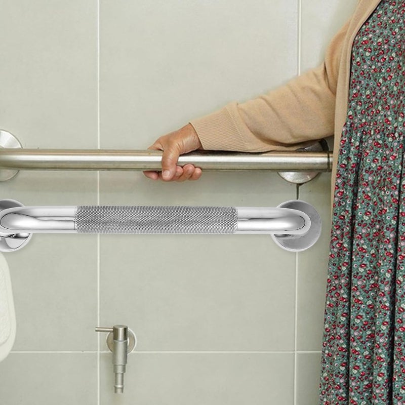 Stainless Steel Bath Grab Bar 32-40cm Non-Slip Handicap Grab Handle with Knurled Surface for Elderly Safety Bathroom and Toilet Support Rail - Image 5