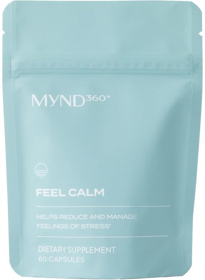 Nu Skin Mynd360 اشعر بالهدوء مع L-Theanine | 60 كبسولة | يدعم الاسترخاء وهدوء العقل | L-Theanine 200 ملغ، مستخلص ورق الليمون و لحاء الماغنوليا | مساعدة للهدوء من أجل العافية اليومية | نباتي - Image 1