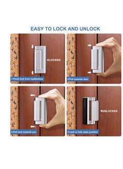 KASTWAVE Home Security Door Lock Reinforcement, 2 Pack Door Locks for Kids Safety, Door Lock with 16 Pcs Screws, Child Proof Door Locks for Doors Inside Upgrade Lock to Defend Your Home, Silver  - Image 3