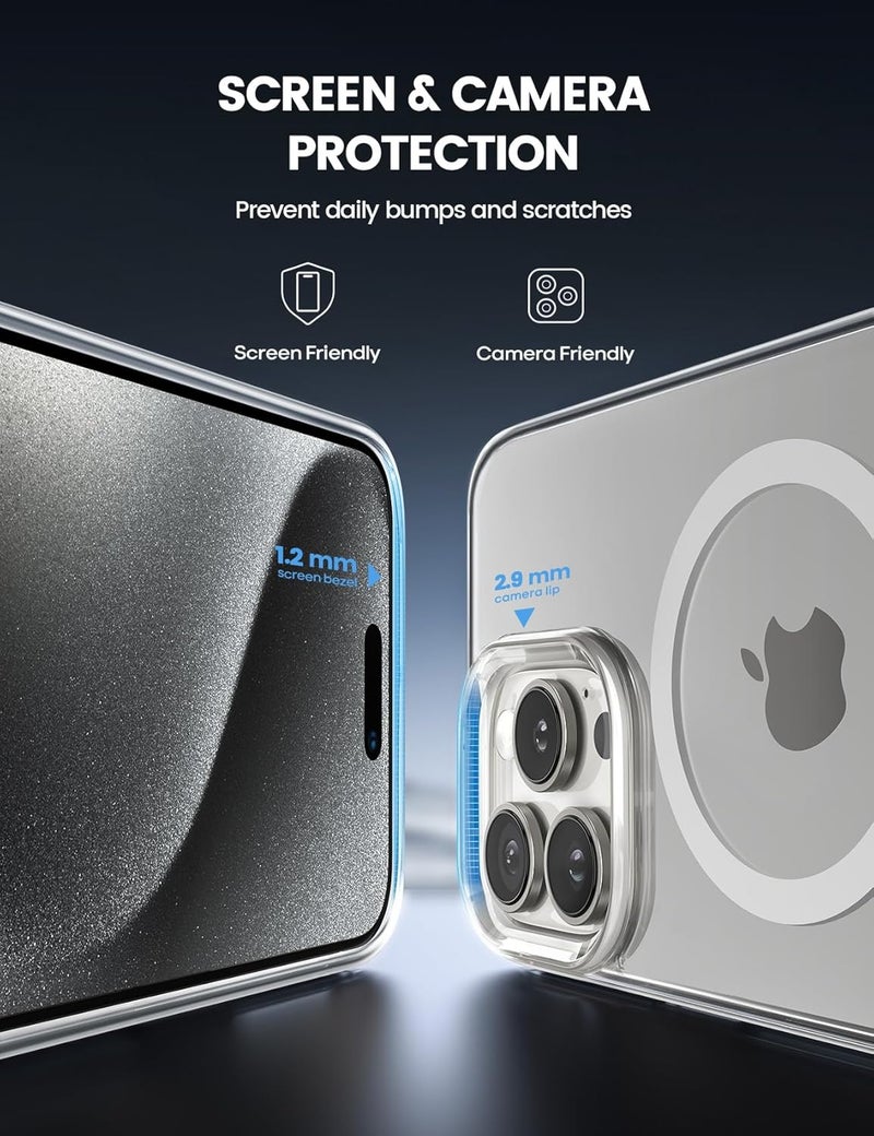 Lamicall for iPhone 16 Pro Max Case Mag Safe [Clear & Anti-Yellowing][Military Grade Drop Protection] Scratch-Resistant, Screen & Lens Protection, Stronger Magnetic, Only for iPhone 16 Pro Max Cover - Image 5