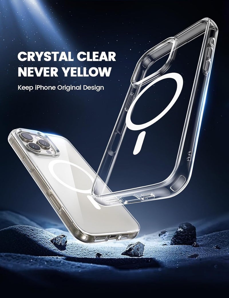 Lamicall for iPhone 16 Pro Max Case Mag Safe [Clear & Anti-Yellowing][Military Grade Drop Protection] Scratch-Resistant, Screen & Lens Protection, Stronger Magnetic, Only for iPhone 16 Pro Max Cover - Image 3