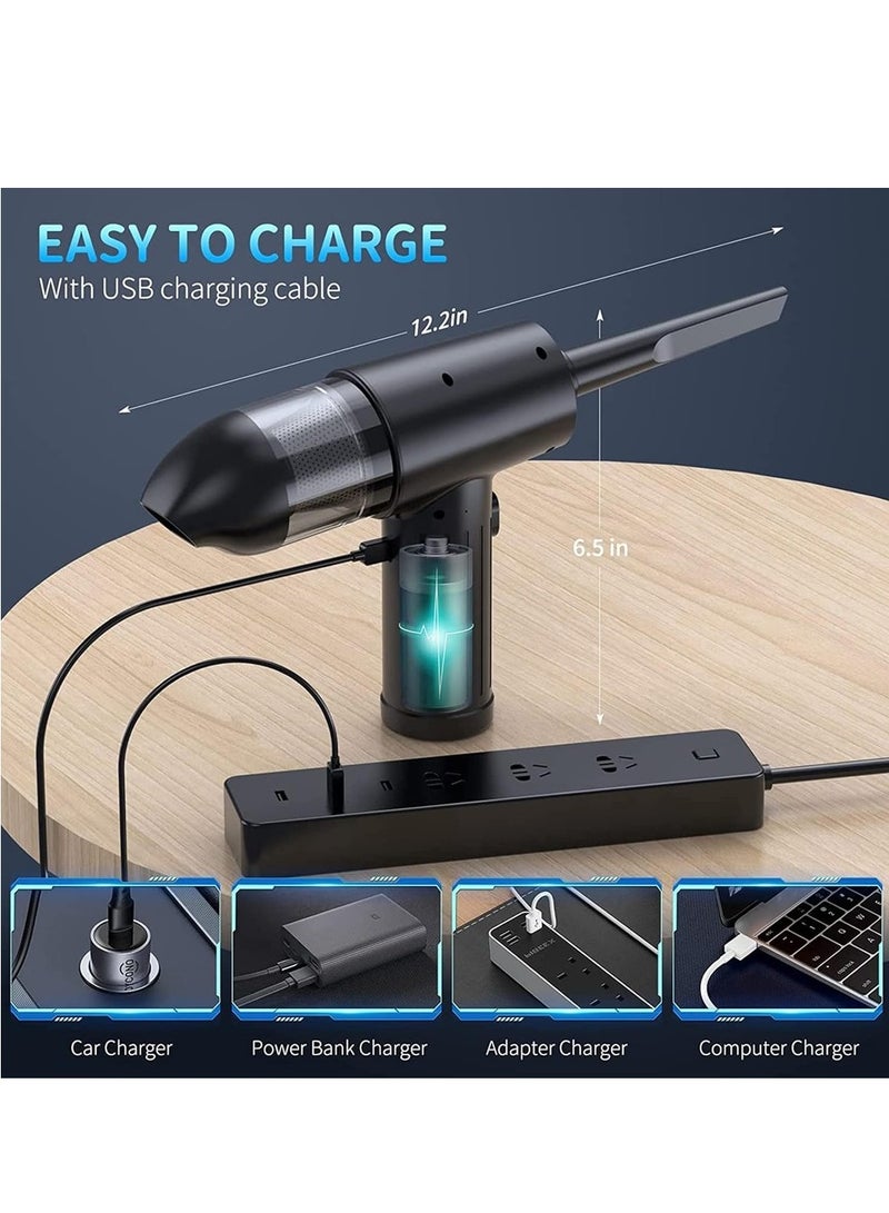 Compressed Air Duster Electric Air Duster And Vacuum 2 In 1 3-Gear To 91000RPM 7600mAh Cordless Duster Replaces Air Cans Pump For Computer Keyboard Camera Car Clean - Image 5
