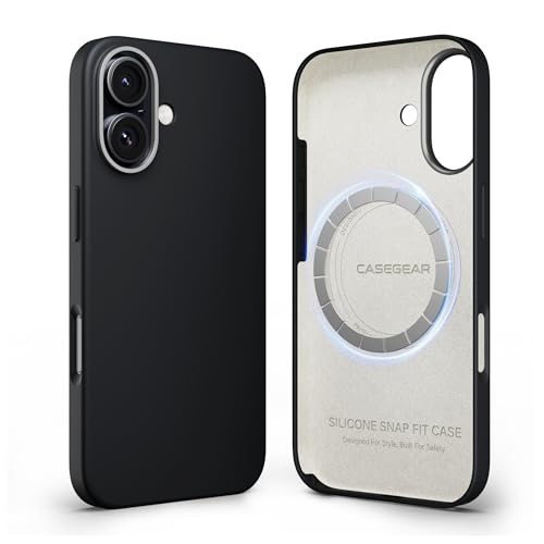 CASEGEAR Silicone Snap Fit Back Cover Case Compatible with iPhone 17 | 8 Feet Drop Protection | Compatible with MagSafe | 360° Protection | Shockproof & Scratch Resistant | Midnight Black - Image 1