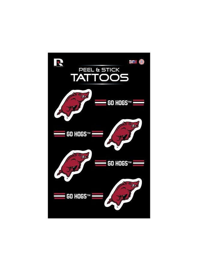 Rico Industries NCAA Arkansas Razorbacks Vertical Tattoo Peel & Stick Temporary Tattoos - Eye Black - Game Day Approved! - Image 1
