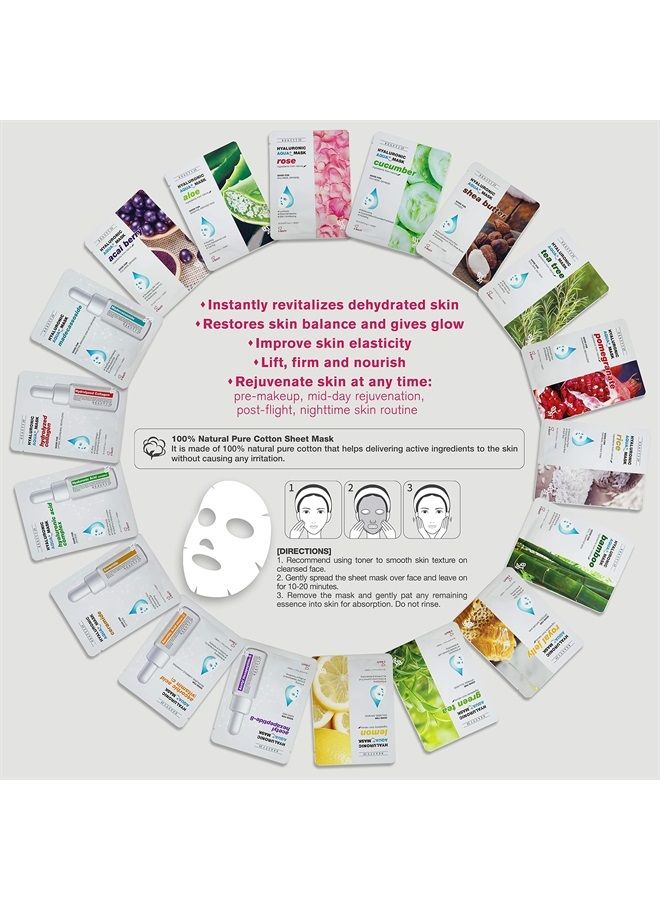 BEAUTY29 Hyaluronic Aqua Plus Essence Full Face Facial Sheet Mask 18 Sheets Combo - VALUE SET - Image 2