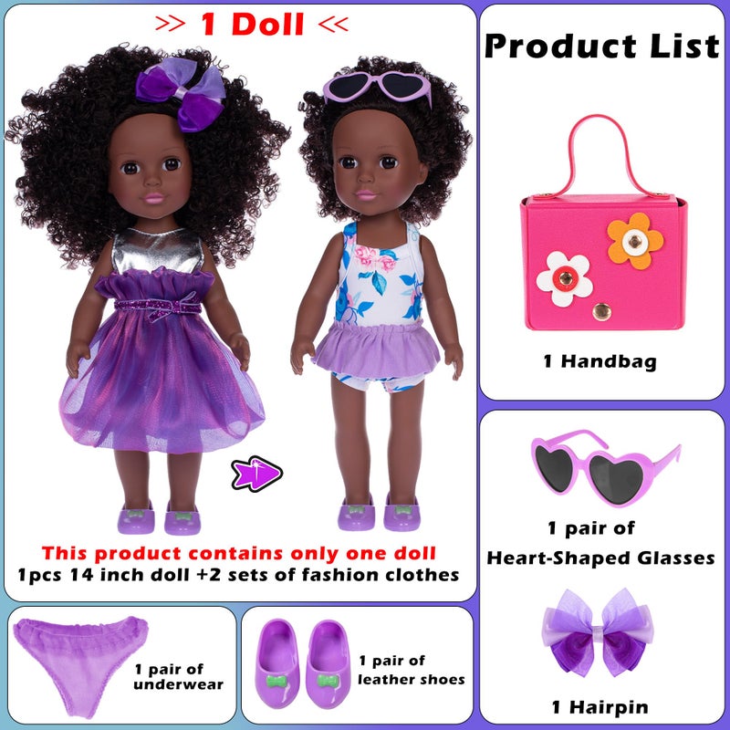 ebuddy 145 Inch Dolls  Accessories African Baby Doll Reborn Baby Doll 145 Inch Black Baby Dolls Set - Image 3