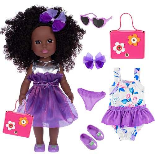 ebuddy 145 Inch Dolls  Accessories African Baby Doll Reborn Baby Doll 145 Inch Black Baby Dolls Set - Image 1