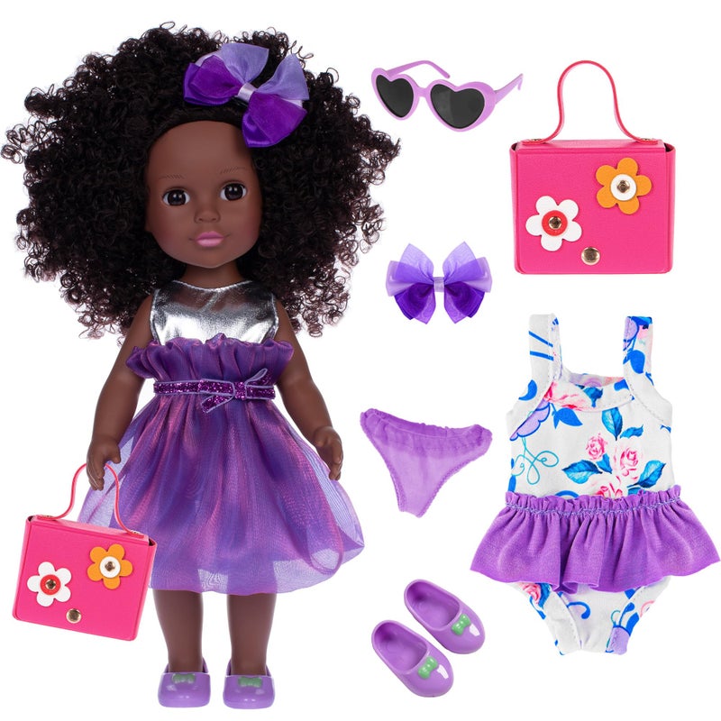 ebuddy 145 Inch Dolls  Accessories African Baby Doll Reborn Baby Doll 145 Inch Black Baby Dolls Set - Image 2
