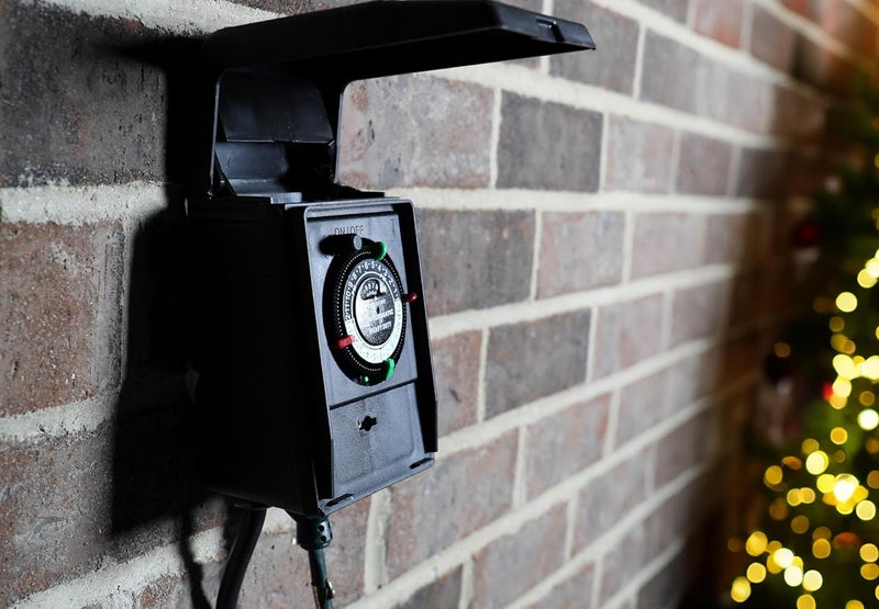 Intermatic HB11K Heavy-Duty Outdoor Plug-in Timer – 2 ON/2 Off Settings, 30-Min Minimum Intervals, Weatherproof Flip Cover, 15A/1800W, 1 HP Rated, 13" Cord – Ideal for Pool Pumps, Lights, Decorations - Image 2