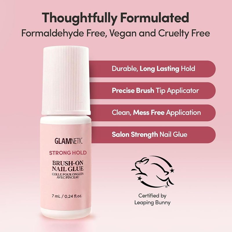 Glamnetic Super Strong Brush On Nail Glue Brush Tip Applicator, Mess Free, Travel Friendly, Vegan Durable & Long-Lasting .24 fl. oz. - Image 5