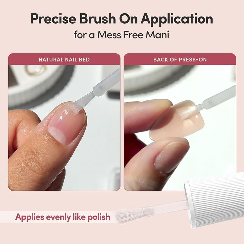 Glamnetic Super Strong Brush On Nail Glue Brush Tip Applicator, Mess Free, Travel Friendly, Vegan Durable & Long-Lasting .24 fl. oz. - Image 3