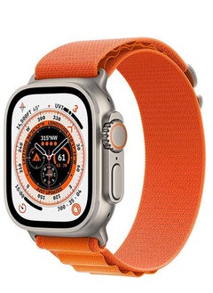 Generic strap For Apple Watch Series 8 (45mm) & Apple Watch Ultra (49mm) Nylon Sport Replacement Strap Bands With Adjustable Closure - Orange  - Image 2
