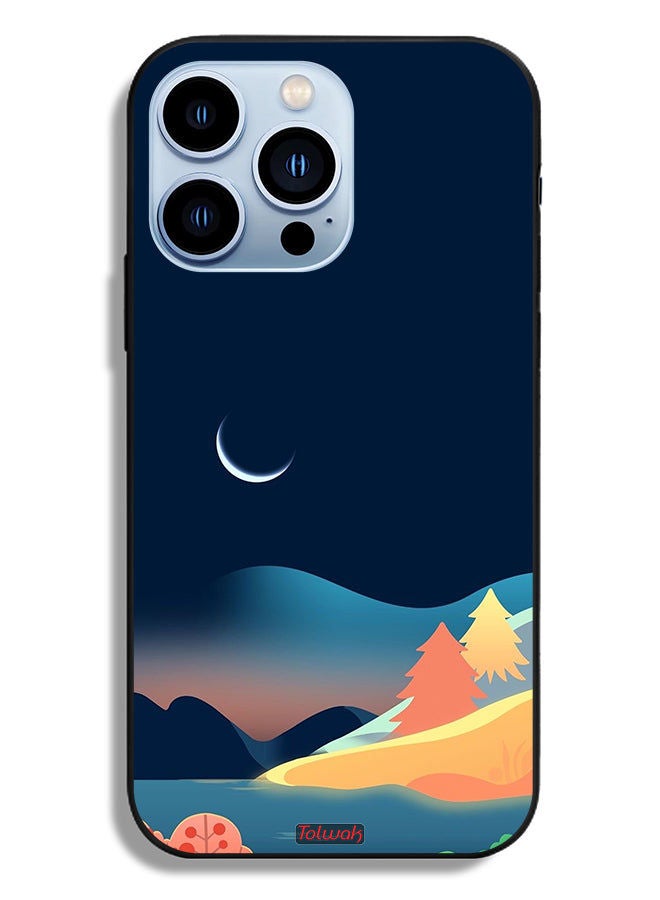 Tolwak حافظة واقية لجهاز آيفون 13 برو - فن رسم تجريدي للقمر - Image 2