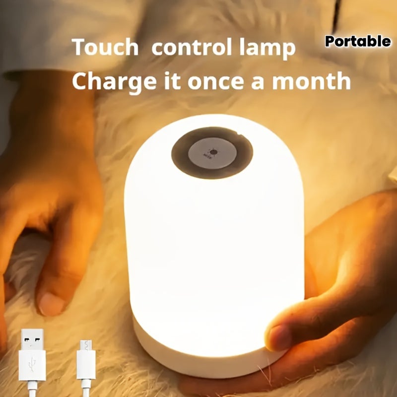 Touch Bedside LED Desk Lamp, Dimmable, USB Charging - Image 2
