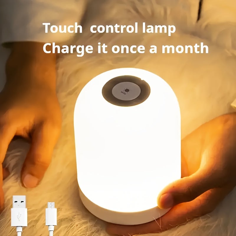Touch Bedside LED Desk Lamp, Dimmable, USB Charging - Image 4