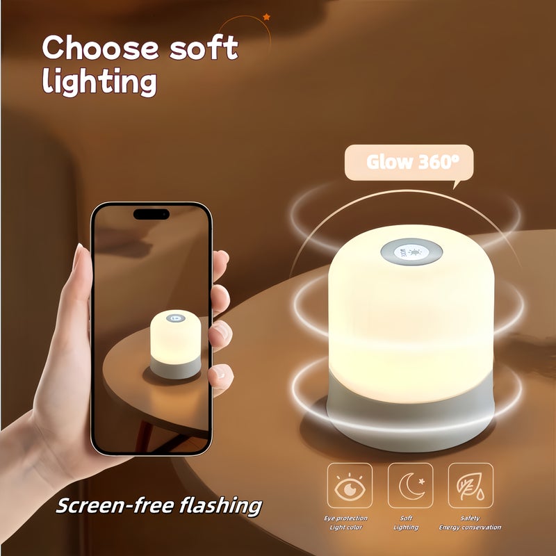 Touch Bedside LED Desk Lamp, Dimmable, USB Charging - Image 1