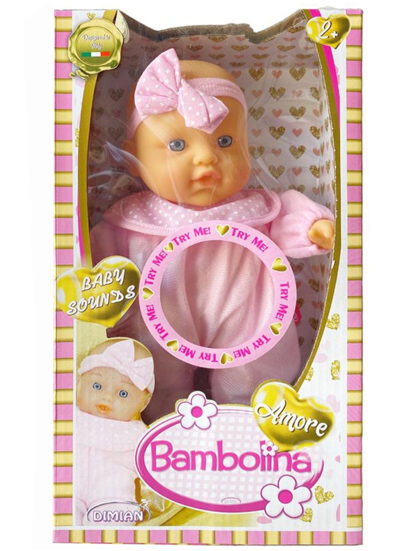 Bambolina - BAMBOLINA AMORE 26CM SOFT DOLL WITH BABY SOUNDS - Image 1