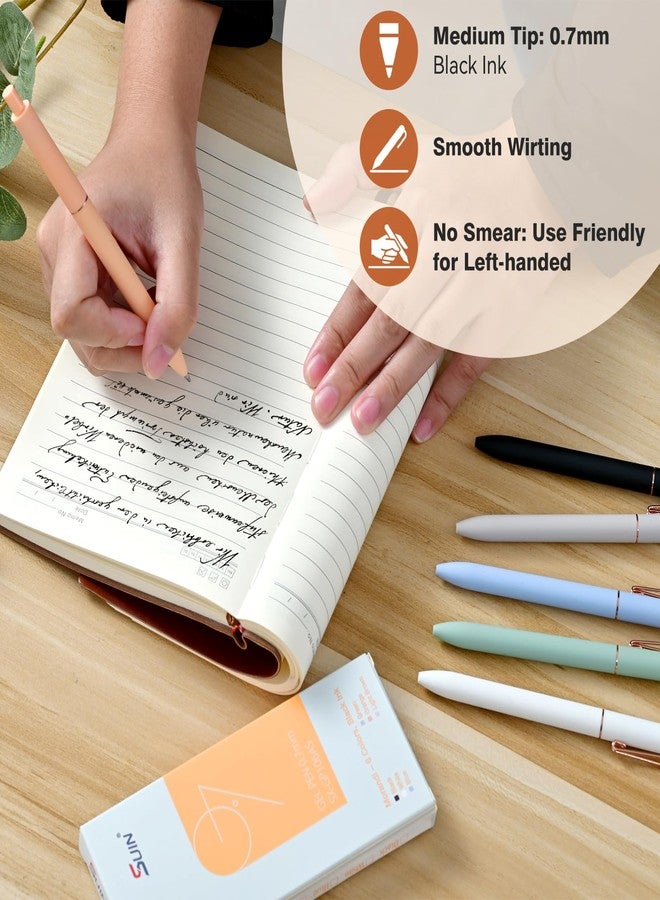 SUIN Gel Pens - 0.7mm Quick-Dry Black Ink, Retractable Rolling-Ball Gel-Pens, Medium Fine Point for Smooth Writing - Cute Office and School Supplies, Ideal Gifts for Women (12) - Image 5