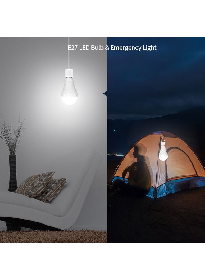 NIBEMINENT 1 Piece Multifunctional Rechargeable 12W Emergency LED Light Bulb White  - Image 2