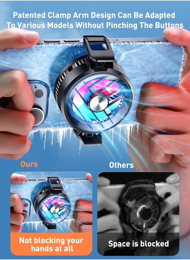 Xoopla Phone Cooler, Phone Cooling Fan for Gaming And Live Streaming，Two Speed Adjustment, Fixture Design, Semiconductor Phone Cooler with RGB Light,Mini Phone Fan for Mobile Phone Tablet PC  - Image 5