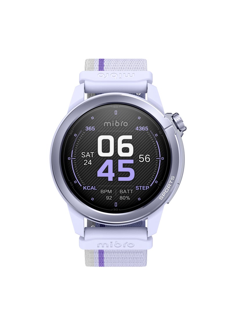 Mibro Watch GS Active 2 Lilac – 1.32” AMOLED Display, Dual-FREQ GPS, 5ATM Water Resistance, Bluetooth Call Support, 150+ Sports Modes, Running Training Plans, Health Monitoring, 15 Days Battery Life - Image 1