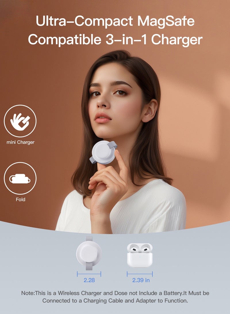 general 3-in-1 Foldable Portable Wireless Fast Charger - Stylish  Lightweight, Compatible with iPhone, Apple Watch, and AirPods - Image 4