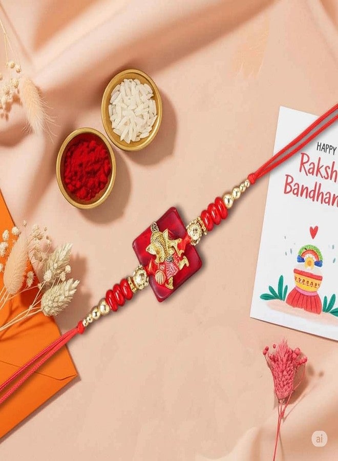 Natali Traders Pack of 4 Bal Ganesha Rakhi for Kids - Cute Ganesh Ji Rakhi Set for Kids Boys, Men, Bhai, Brother - Rakhis with Roli Chawal Chopra - Image 3