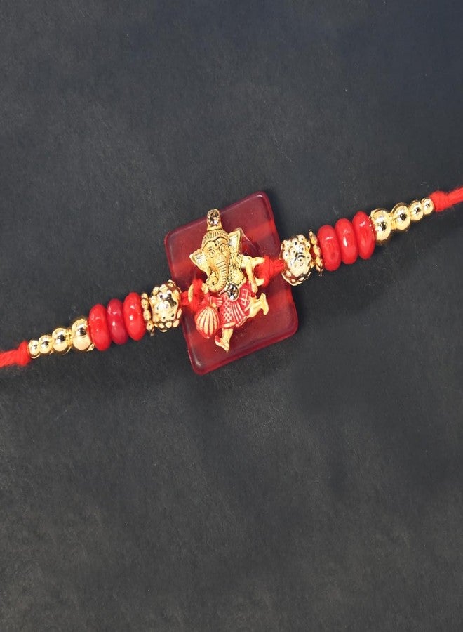 Natali Traders Pack of 4 Bal Ganesha Rakhi for Kids - Cute Ganesh Ji Rakhi Set for Kids Boys, Men, Bhai, Brother - Rakhis with Roli Chawal Chopra - Image 4