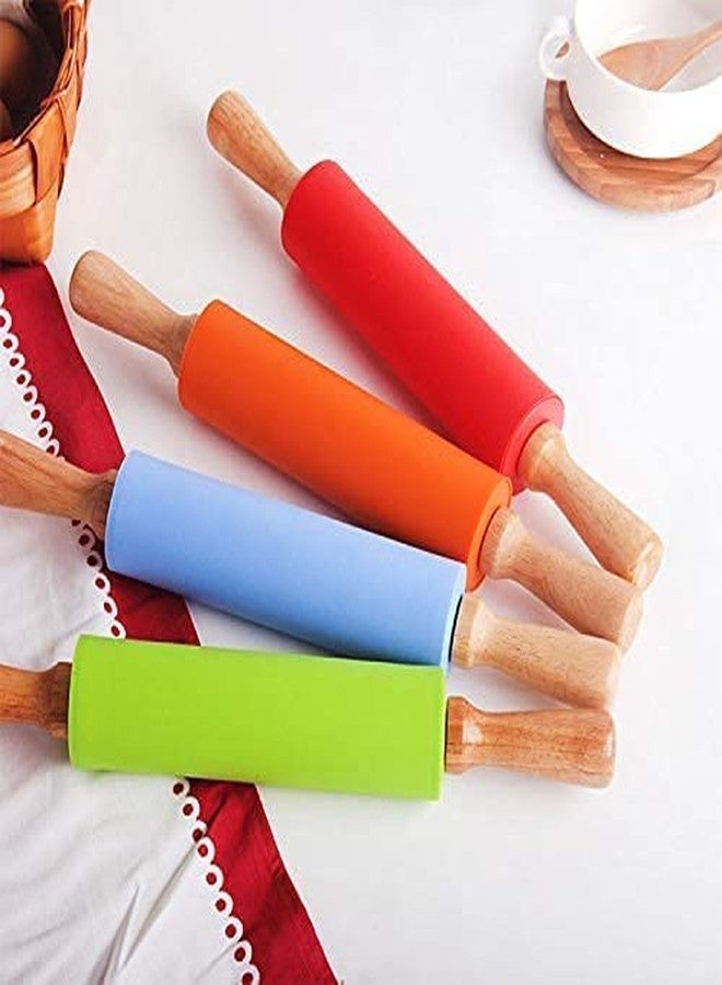 ISHWANKU Rolling Pin Wooden Handle Non-Stick, Silicone Dough Rollers for Home Kitchen,Non Stick Surface Cooking Bakeware Tool(Random Color) - Image 2