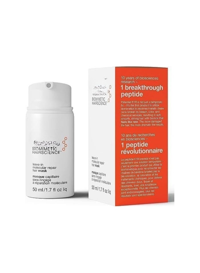 Maykawe Leave-In Molecular Repair Hair Mask Treatment to Repair Damaged Hair - 4 Minutes to Reverse Damage from Bleach, Color, Chemical Services (50 ml) - Image 1