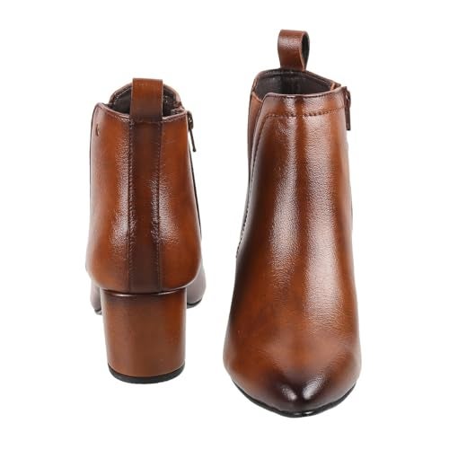 Metro Women Tan Synthetic Leather Chelsea Boot UK/6 EU/39 (31-382) - Image 5