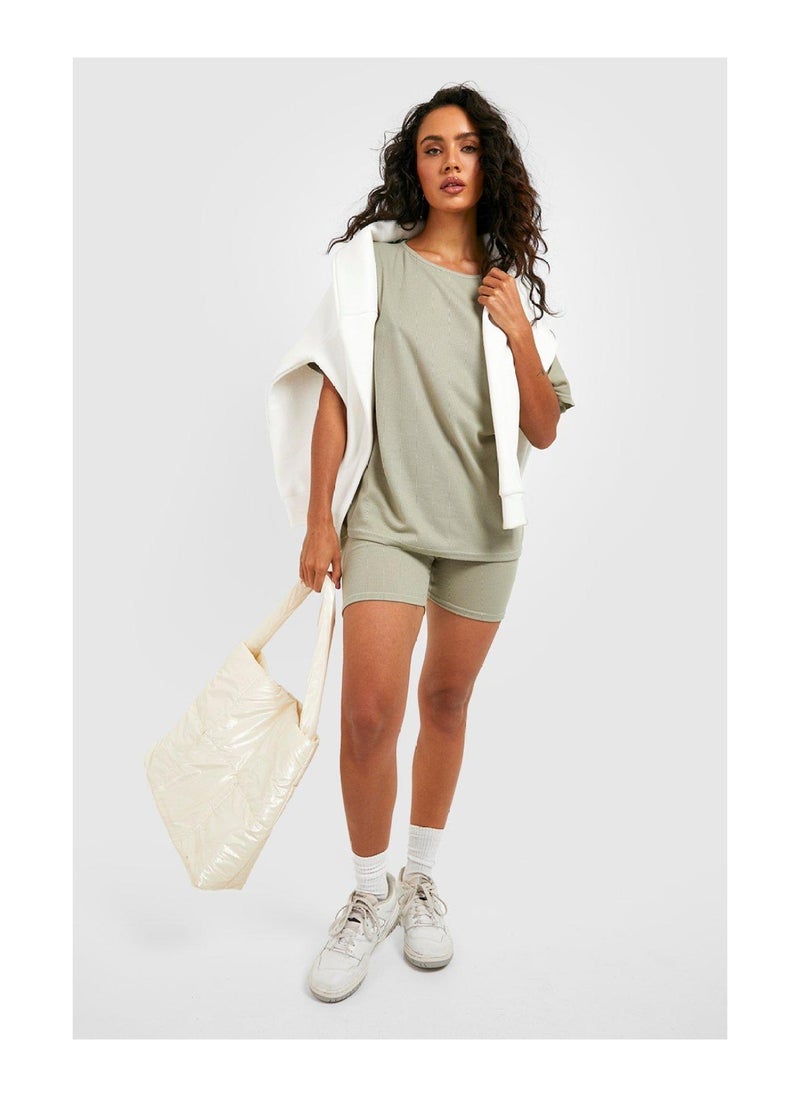 boohoo - Oversized T Shirt & Cycling Shorts Set - Image 1
