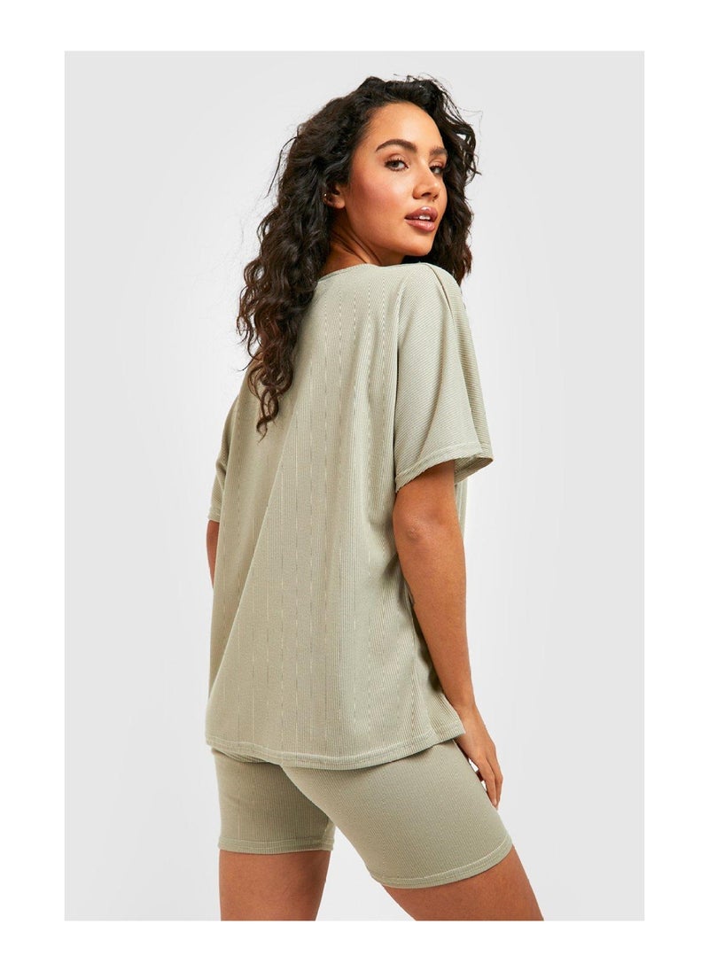 boohoo - Oversized T Shirt & Cycling Shorts Set - Image 1