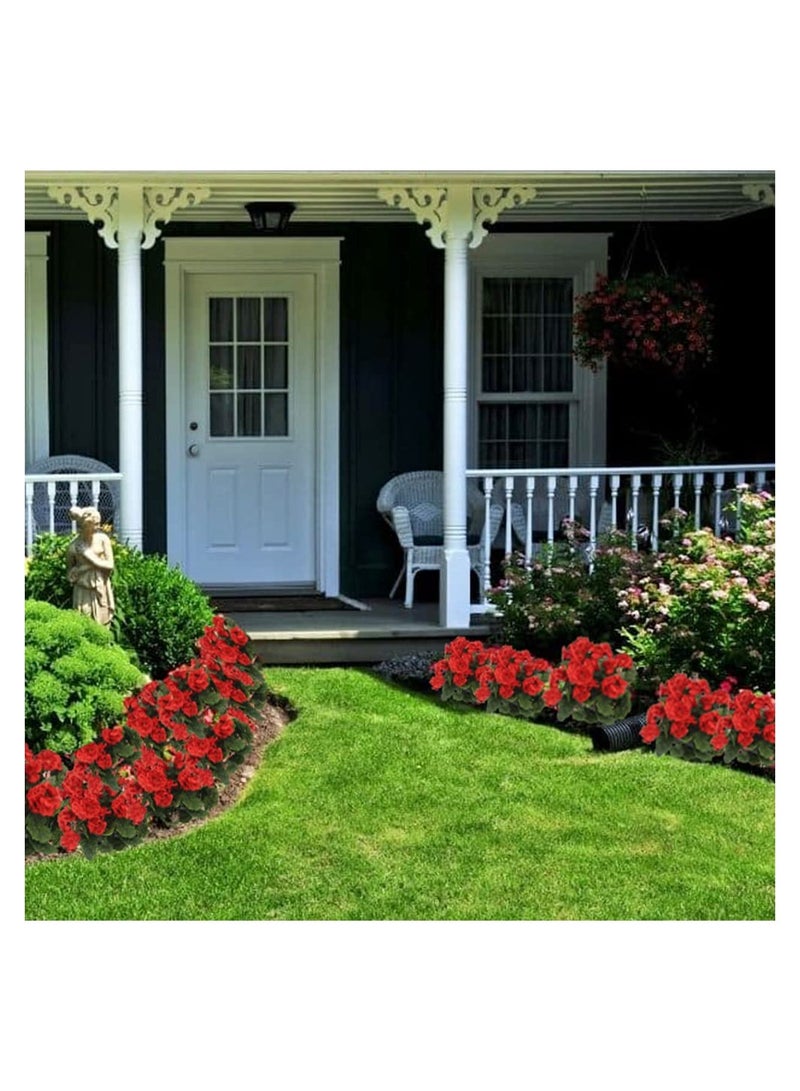 Excefore 2 Pcs Artificial Red Geranium Bush Faux Flowers Geraniums Silk Flowers Outdoor Plant Bush Red Geraniums for Floral Home Decor Indoor Garden Patio Grave Cemetary Vase Table Centerpiece - Image 4