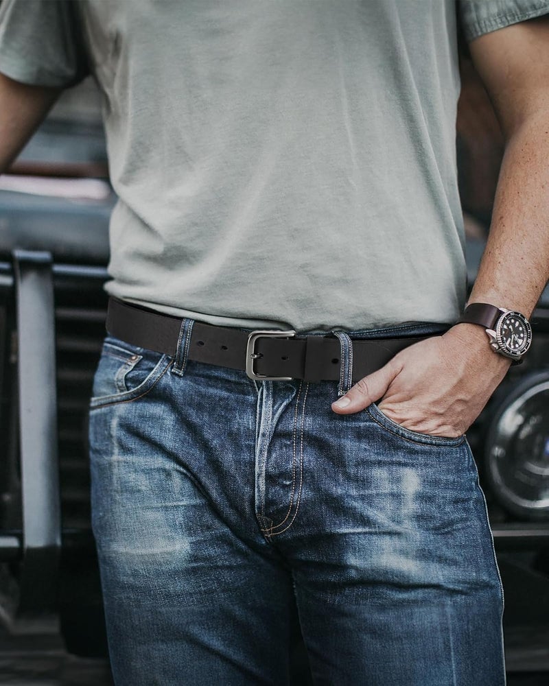 CHAOREN Full Grain Leather Belt for Men, Work Belts for Men Heavy Duty, Daily Wear for Jeans Pants - Image 5