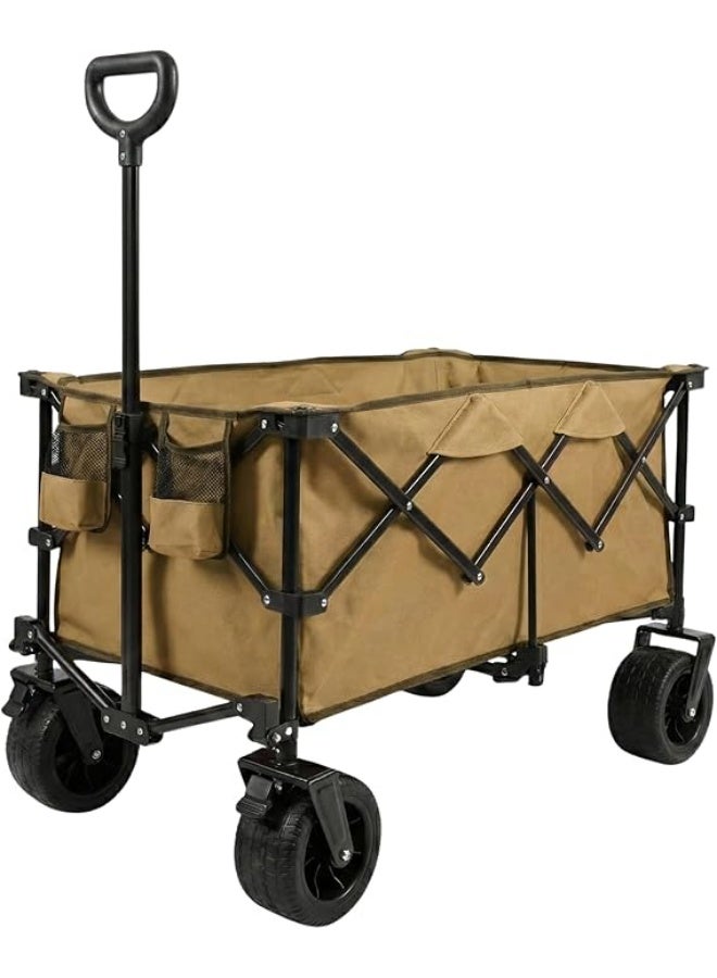 Egardenkart عربة قابلة للطي - 150 كجم | عربة ثقيلة للتسوق، التخييم، الشاطئ، النزهات | عربة تسوق بمقبض قابل للتعديل وعجلات 360° | عربة تخييم متعددة الاستخدامات - Image 1
